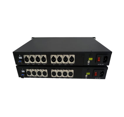 9/125u सिंगल मोड 8 चैनल 3 पिन XLR बैलेंस्ड ऑडियो ओवर फाइबर कन्वर्टर