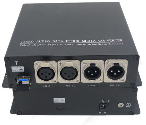 फाइबर एक्सटेंडर ट्रांसीवर पर 2 वे 3 पिन XLR संतुलित एनालॉग ऑडियो