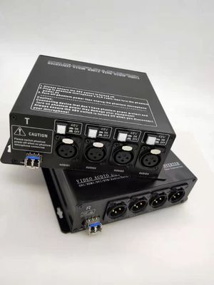 स्विचेबल 48V फैंटम पावर सप्लाई के साथ डिजिटल xLR से फाइबर ऑप्टिक कन्वर्टर