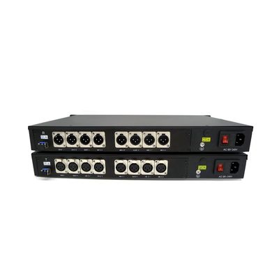 संतुलित 8ch XLR ऑडियो टू फाइबर कन्वर्टर ब्रॉडकास्ट स्टूडियो