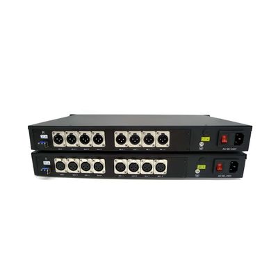 संतुलित 8ch XLR ऑडियो टू फाइबर कन्वर्टर ब्रॉडकास्ट स्टूडियो